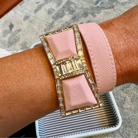 Kate Spade Bow Wrap Bracelet Jackpot jewels pink saffiano leather NWOT - Picture 4 of 8